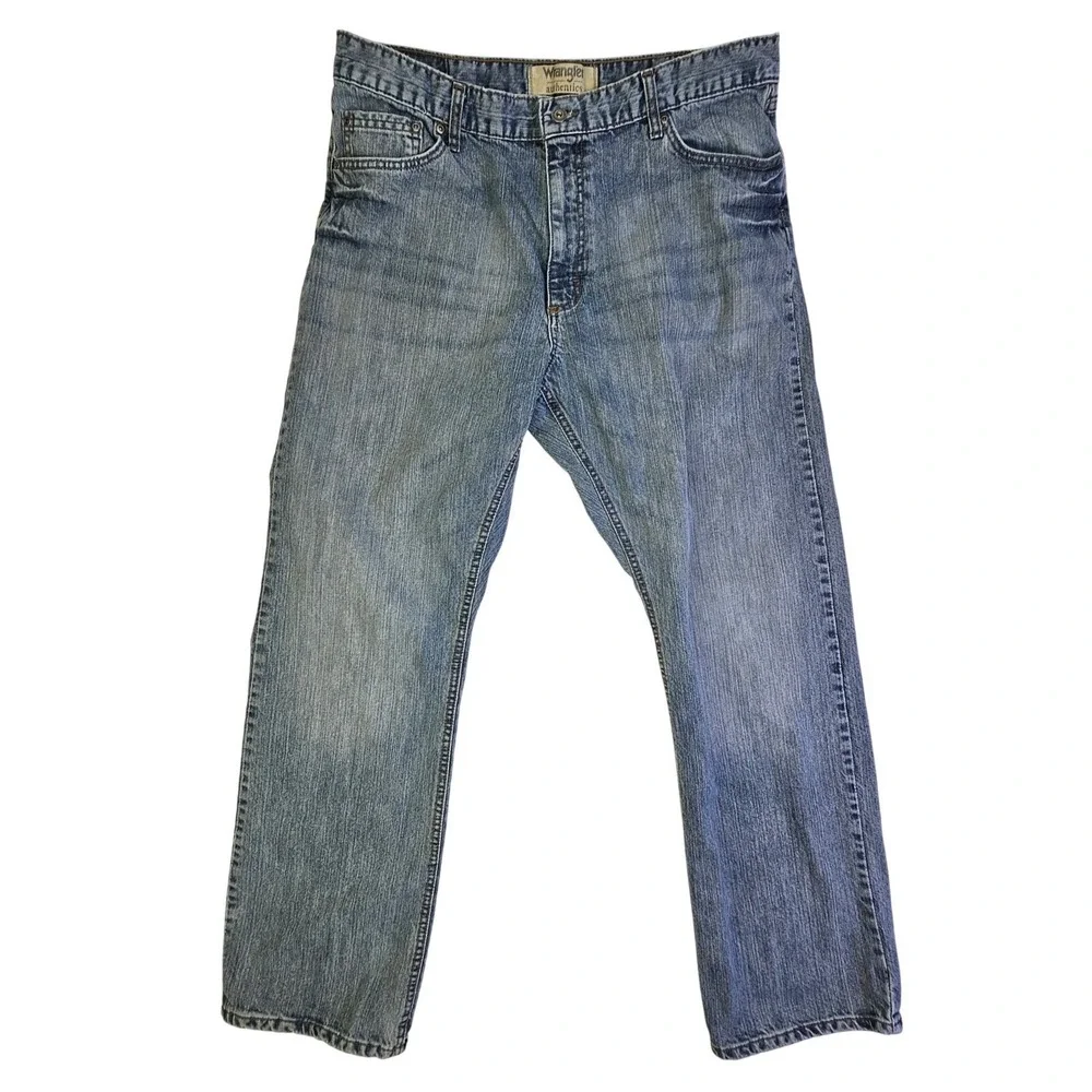Wrangler Authentics Mens Relaxed Fit Straight Leg Blue Jeans 38x32 ZM4RBDX